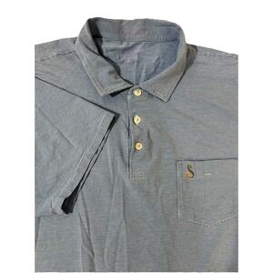 B Draddy Shirt Mens XL Golf Polo Blue Stripes Pima Cotton Streamsong Resort Logo